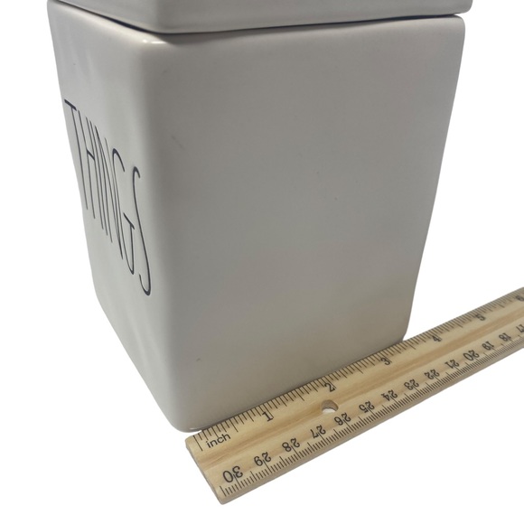 Rae Dunn THINGS Ceramic Square Canister Jar with Lid - Picture 10 of 10
